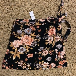 American Eagle Floral Tie Wrap Mini Skirt